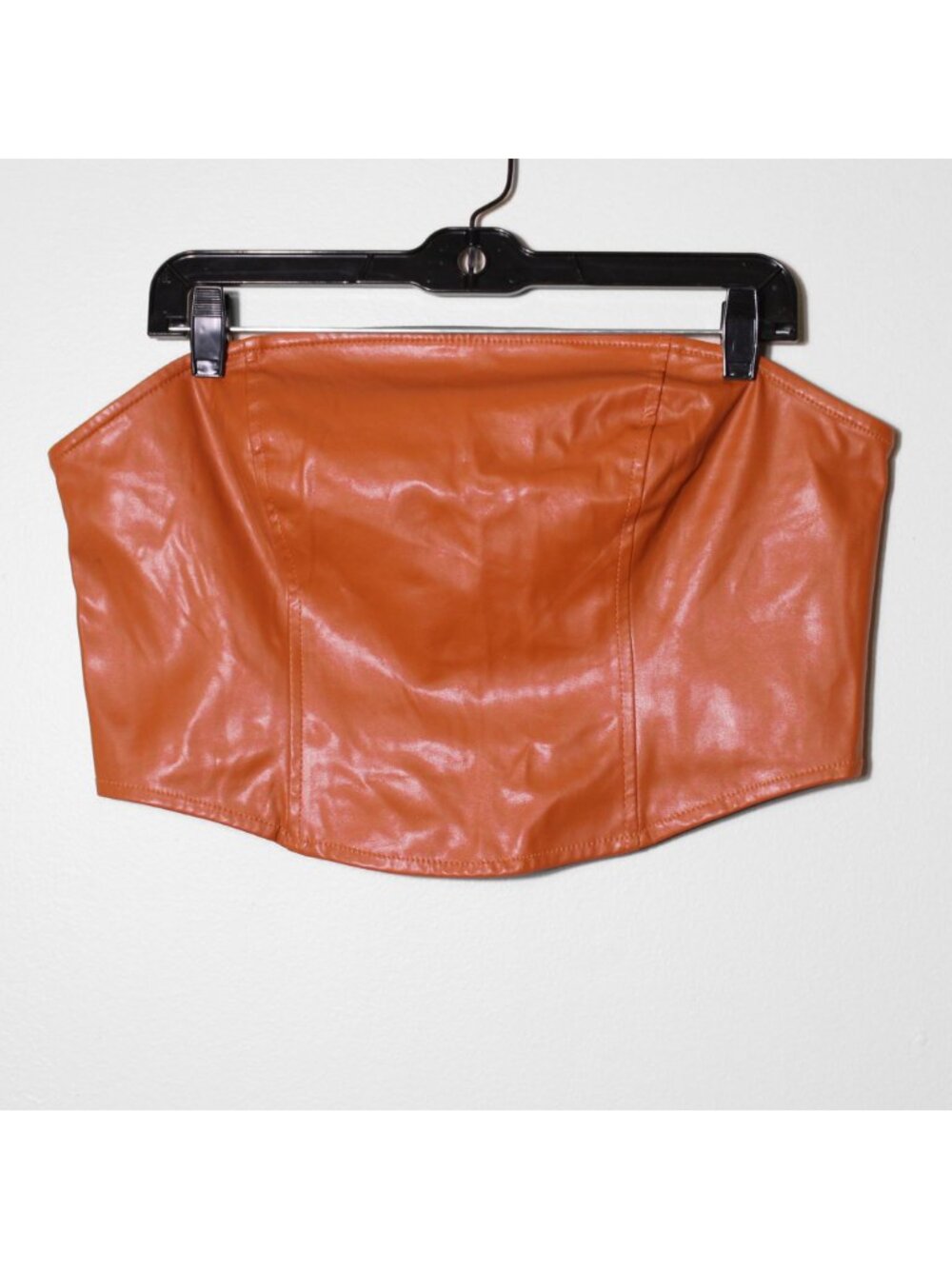Wild Fable Faux Leather Cropped Tube Top Y2K Orange Size Junior's XL